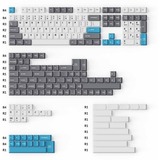 Keychron Cherry Profile Double-Shot PBT Full Keycap-Set - Grey, White and Blue keycaps Meerkleurig, 219 Stuks, ANSI & UK ISO Layout