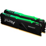 Kingston FURY 64 GB DDR4-3600 Kit werkgeheugen Zwart, KF436C18BBAK2/64, Beast RGB, XMP