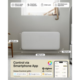 Mill Steel WiFi paneelverwarming PA1500WIFI4A, 1500 Watt convector Wit, wifi 2,4 GHz (wifi 6), Bluetooth 5.2, Zigbee 3.0 + App