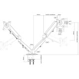 Neomounts DS70-700BL2 monitorarm Zwart