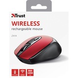 Trust Zaya Draadloze oplaadbare muis Rood/zwart, 800 - 1600 Dpi