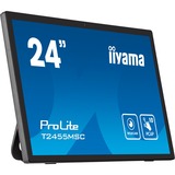 iiyama ProLite T2455MSC-B1 24" monitor Zwart, Touch, HDMI, DisplayPort, USB, Audio, webcam