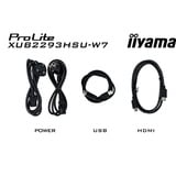 iiyama ProLite XUB2293HSU-W7 21.5" monitor Wit (mat), 100 Hz, HDMI, DisplayPort, Audio, USB