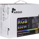 Inter-Tech Argus RGB-650W CM II modulaire 650 watt voeding  Zwart, 2x PCIe
