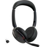 Jabra JBR Evolve2 65 Flex Link380c MS Duo on-ear headset Zwart