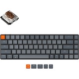 Keychron K7-A3, toetsenbord Zwart/grijs, US lay-out, Gateron Low Profile Mechanical Brown, white leds, 65%, ABS, Bluetooth 5.1