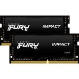 Kingston FURY Impact 16 GB DDR4-3200 (2x 8 GB) laptopgeheugen Zwart, KF432S20IBK2/16, SO-DIMM, XMP 2.0