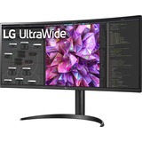 LG UltraWide 34WQ75C 34" Curved monitor Zwart, 2x HDMI, 1x DisplayPort, 5x USB-A, 1x USB-C, 1x RJ-45