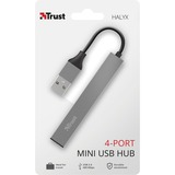 Trust Halyx Aluminium 4-Port Mini USB Hub usb-hub Aluminium