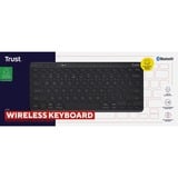 Trust Lyra Compact draadloos toetsenbord Zwart, US lay-out, Scissor switches, 2,4 GHz USB, Bluetooth, 65%