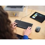 Trust Lyra Compact draadloos toetsenbord Zwart, US lay-out, Scissor switches, 2,4 GHz USB, Bluetooth, 65%