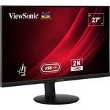 ViewSonic VG2709-2K-MHDU-2 27" monitor Zwart, 1x HDMI, 1x DisplayPort, USB-C, USB-A, USB-B, 100Hz