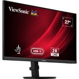 ViewSonic VG2709-2K-MHDU-2 27" monitor Zwart, 1x HDMI, 1x DisplayPort, USB-C, USB-A, USB-B, 100Hz