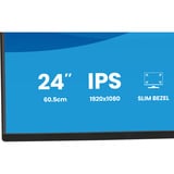 iiyama ProLite X2492HSU-B1 24" monitor Zwart (mat), HDMI, DisplayPort, Audio, USB