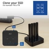 ACT Connectivity M.2 NVMe/PCIe dual SSD docking clone station, USB-C 3.2 Gen2 dockingstation Zwart