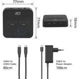 ACT Connectivity M.2 NVMe/PCIe dual SSD docking clone station, USB-C 3.2 Gen2 dockingstation Zwart