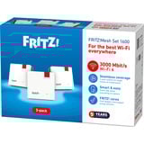 AVM FRITZ!Mesh Set 1600 3-pack Edition International repeater Wit/rood, 3 stuks, Mesh Wi-Fi
