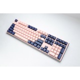 Ducky One 3 Fuji, toetsenbord Roségoud/donkerblauw, US lay-out, Cherry MX Red, PBT Double Shot, Hot-swappable