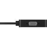 ICY BOX IB-DK1104-C, USB-C male > VGA + DVI + HDMI + DisplayPort (female) adapter Zwart, 0,15 meter