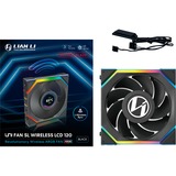 Lian Li UNI FAN SL120 LCD Wireless Reverse Blade RGB case fan Zwart, 120 x 124.5 x 28 mm, PWM