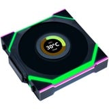 Lian Li UNI FAN SL120 LCD Wireless Reverse Blade case fan Zwart, 4-pin PWM fan-connector