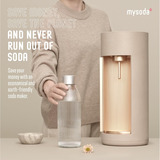Mysoda Glassy Latte bruiswatertoestel Beige, Excl. CO2-gascilinder - met glazen en PET fles