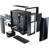 Seasonic SYNCRO Q704 + DGC-750 Tower-behuizing Zwart | 2x USB-A 3.2 (5 Gbit/s) | USB-C 3.2 (5 Gbit/s) | 2x Audio | Window-kit