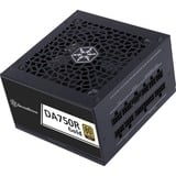 SilverStone DA750R Gold, 750 Watt voeding  Zwart, 1x 12-Pin ATX3.0, 4x PCIe, Kabel-Management