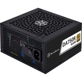 SilverStone DA750R Gold, 750 Watt voeding  Zwart, 1x 12-Pin ATX3.0, 4x PCIe, Kabel-Management