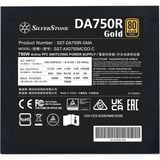 SilverStone DA750R Gold modulaire 750 watt voeding  Zwart, 4x PCIe, ATX3.0