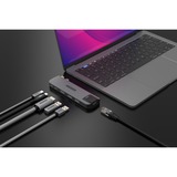 Sitecom 6 in 2 MacBook Multiport Hub dockingstation Grijs, USB-C, HDMI, USB-A