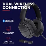 Trust GXT 493 Carus Draadloze  over-ear gaming headset Zwart, 2.4GHz | Bluetooth | Audio (3.5mm)