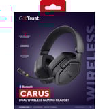 Trust GXT 493 Carus Draadloze  over-ear gaming headset Zwart, 2.4GHz | Bluetooth | Audio (3.5mm)