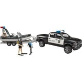 RAM 2500 politietruck met boot + trailer en 2 figuren Modelvoertuig