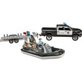 bruder RAM 2500 politietruck met boot + trailer en 2 figuren Modelvoertuig 02507