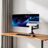 ACT Connectivity Monitorarm met laptophouder office premium, gasveer, paalbevestiging, 1 monitor Zwart
