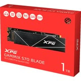 ADATA XPG GAMMIX S70 BLADE 1 TB SSD Zwart, PCIe 4.0 x4, NVMe 1.4, M.2 2280