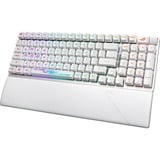 ASUS ROG STRIX SCOPE II 96 RX Wireless, gaming toetsenbord Wit, US lay-out, ROG RX Red, 96%, RGB leds, Hot-swappable, PBT Double-shot, Bluetooth / 2.4GHz / USB 2.0