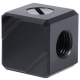 Alphacool Eiszapfen connection terminal 4-way G1/4 IG verbinding Zwart