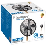 Bestron DFS45WB Design Statiefventilator Zwart/houtkleur, Ø 45 cm | stijlvol hout desgin