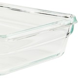 Emsa Clip & Close Glazen vershoudbakje, 0,8 L doos Transparant/rood, vierkant