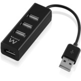 Ewent Mini 4-poorts USB 2.0 Hub usb-hub Zwart