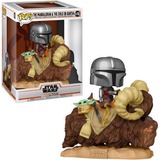 Funko Pop! Deluxe: Star Wars The Mandalorian - The Mandalorian on Bantha with Child in Bag decoratie 
