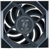 Lian Li UNI FAN SL120 LCD Wireless Reverse Blade case fan Zwart, 3 stuks, 4-pin PWM fan-connector
