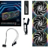 Lian Li UNI FAN SL120 LCD Wireless Reverse Blade case fan Zwart, 3 stuks, 4-pin PWM fan-connector