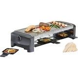 Princess 162830 Raclette 8 Stone Grill Party gourmetstel Hoogglans zwart