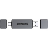 Sitecom USB-A + USB-C Stick Card Reader (104MB/s) kaartlezer Grijs