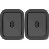 Weber Works Prep Containers (set van 2) Roestvrij staal, 2 roestvrijstalen vershoudbakjes met deksel, 1,8 liter per bakje