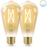 WiZ Filament amber ST64 E27 x2 ledlamp Wifi + Bluetooth protocol, 2 stuks