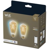 WiZ Filament amber ST64 E27 x2 ledlamp Wifi + Bluetooth protocol, 2 stuks